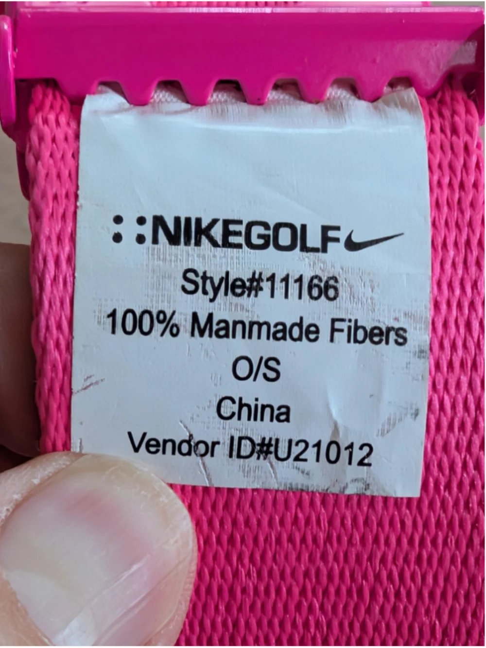 Nike Womens Adjustable Web Belt Hot Pink Size One Size